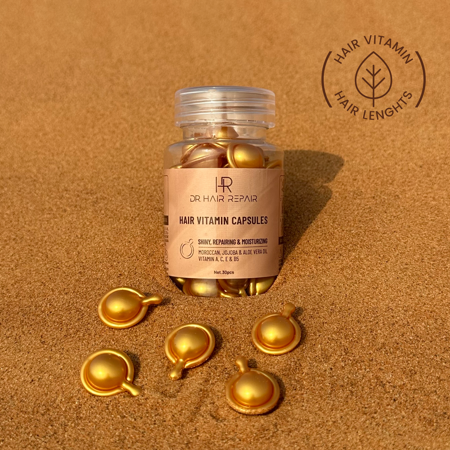 Length Repair & Hydration | Gold Vitamin Capsules (30pcs)