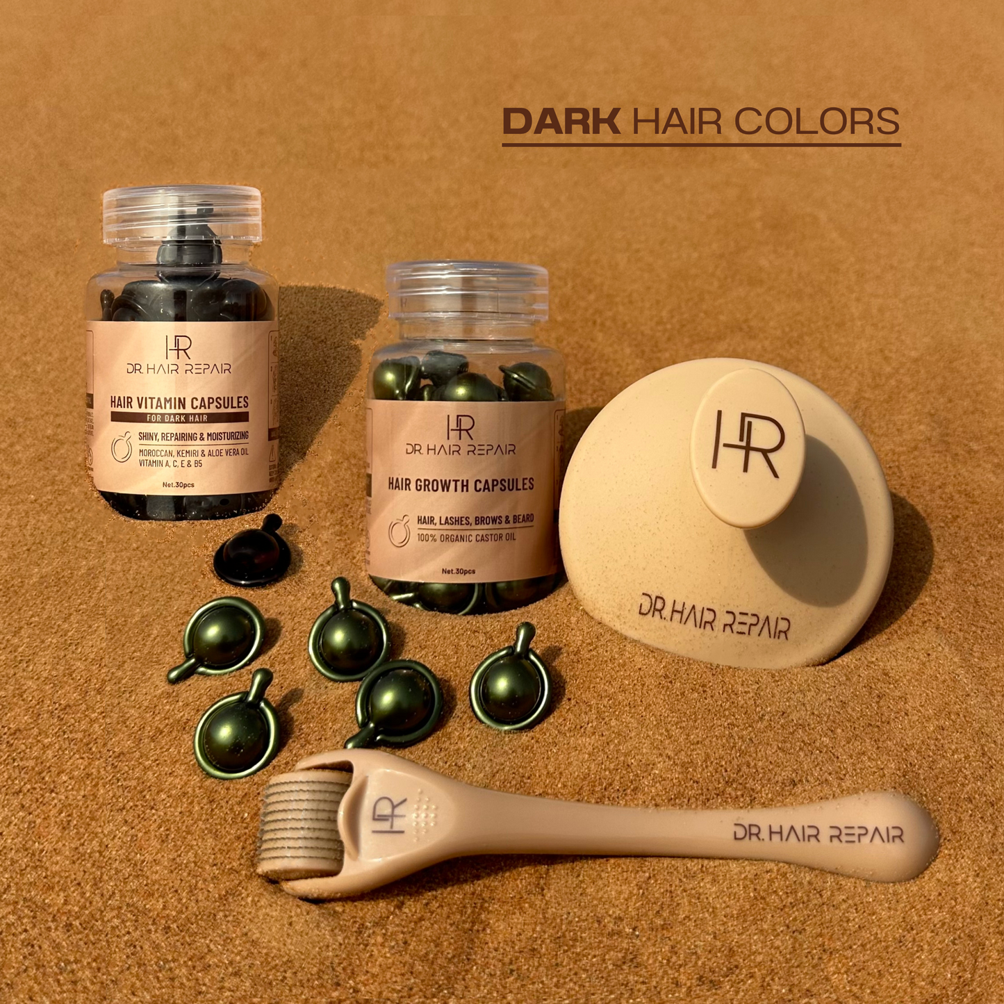 Overall Volume + Length Repair —Dark Hair Bundle | Green + Black + Tools (60pcs)