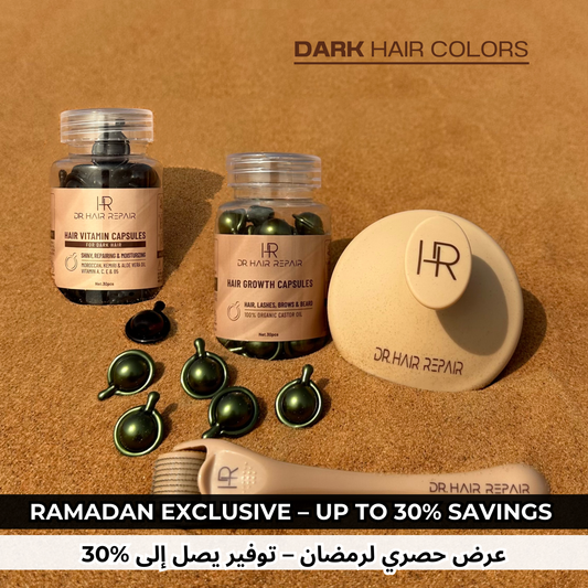 Overall Volume + Length Repair —Dark Hair Bundle | Green + Black + Tools (60pcs)