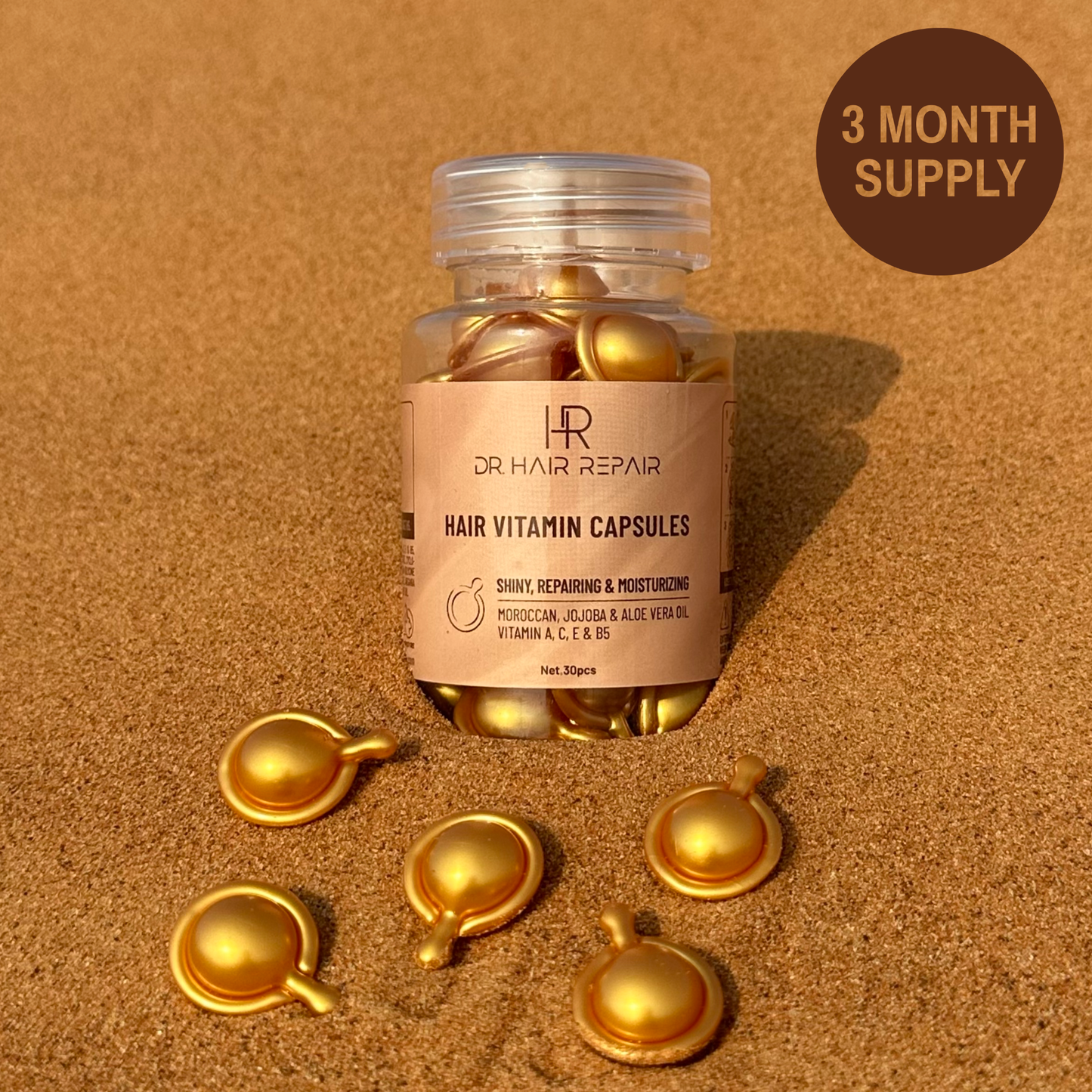 Length Repair & Hydration | Gold Vitamin Capsules (30pcs)